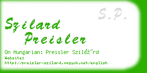 szilard preisler business card